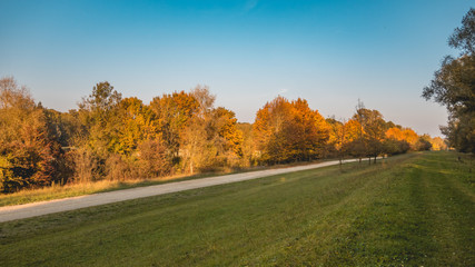 Fototapeta premium Beautiful autumn view near Zeholfing-Isar-Bavaria-Germany