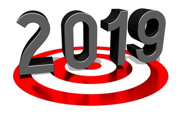 2019 New Year concept - darts