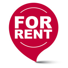 red vector banner for rent