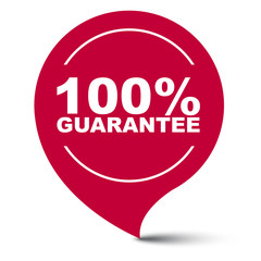 red vector banner 100% guarantee