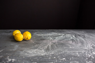 Lemons on kitchen worktop