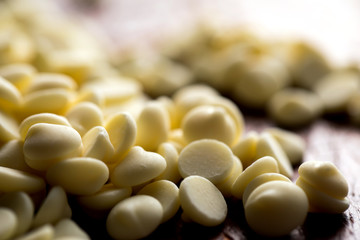 Close up of white chocolate chips
