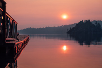 sunset on the lake