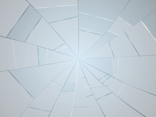 Broken mirror, glass. Debris. Vector illustration.