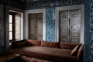 Tiles and mosaics at Interiors of Turkish sultan palace