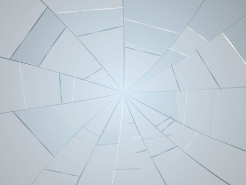 Broken Mirror, Glass. Debris. Vector Illustration.