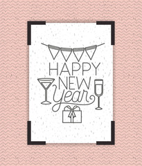 happy new year frame with party icons