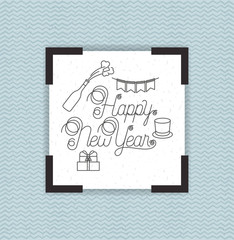 happy new year frame with party icons