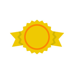 Medal with ribbon, flat vector icon