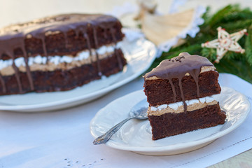 Christmas chocolate layer cake