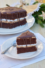 Christmas chocolate layer cake