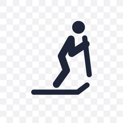 Skiing person transparent icon. Skiing person symbol design from People collection.
