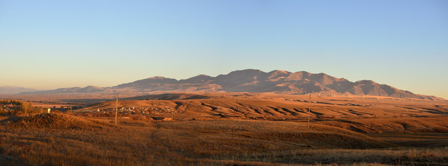 Kazakh steppe landscape, Taldykorgan