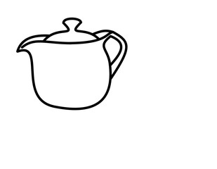 ティーポット(線画)