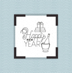 happy new year frame with party icons