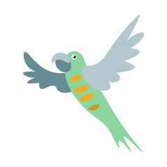 This illustration of a cute parrot bird for children's products, books or website