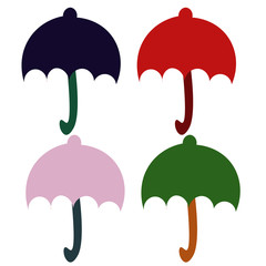 Simple umbrella icons. Set