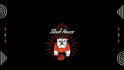 steak house logo promo dog design pattern advertising