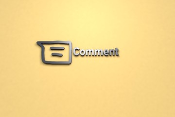 Illustration of Comment with grey text on yellow background