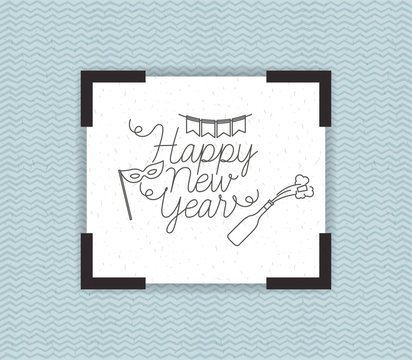 happy new year frame with party icons