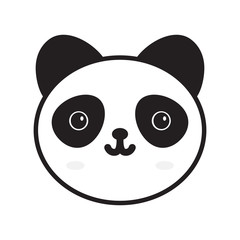 Cute Panda face icon. Vector illustration