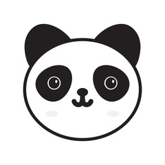 Cute Panda face icon. Vector illustration