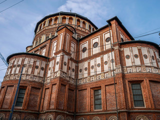 Fototapeta premium Milan Santa Maria delle Grazie Church with Cenacolo Vinciano