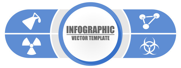 Infographic science presentation vector pointer template with 4 options