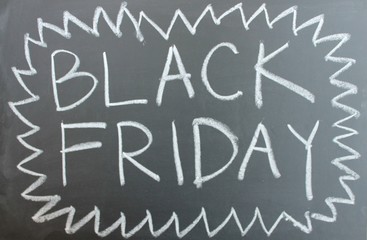 Black Friday written in chalk on a blackboard