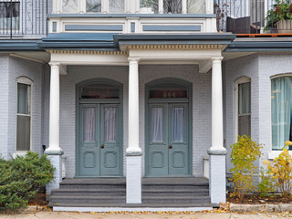 twin doors of old row houses
