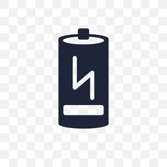 Low battery transparent icon. Low battery symbol design from Web navigation collection.