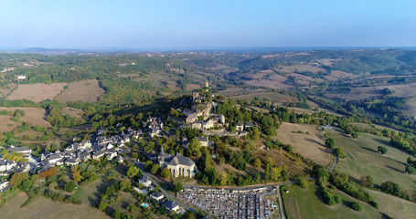 Obraz premium French village in aerial view, Turenne France