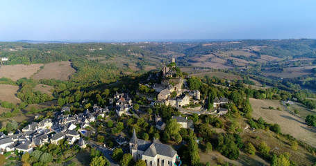 Obraz premium French village in aerial view, Turenne France