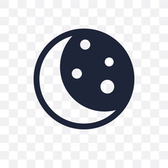 First quarter transparent icon. First quarter symbol design from Weather collection.