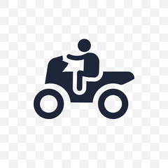 Motorcycle riding transparent icon. Motorcycle riding symbol design from Activity and Hobbies collection.