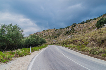 Mountain balkan road in Albania
