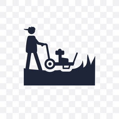 Mower transparent icon. Mower symbol design from Agriculture, Farming and Gardening collection.