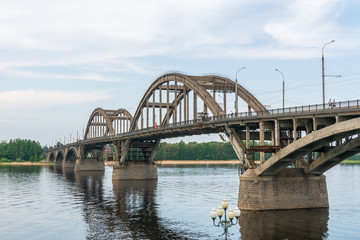 Bridge over the Volga river in Rybinsk