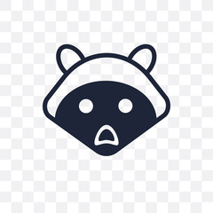 Racoon transparent icon. Racoon symbol design from Animals collection.