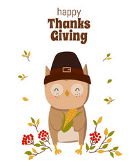 Happy Thanksgiving, greeting card, poster or flyer for holiday