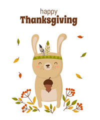 Happy Thanksgiving, greeting card, poster or flyer for holiday