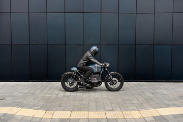 Obraz na płótnie Canvas Vintage rebuilt motorcycle motorbike caferacer