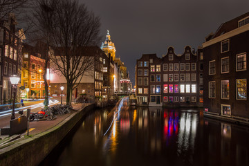Obraz premium Amsterdam canals at night