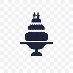 Wedding cake transparent icon. Wedding cake symbol design from Wedding and love collection.