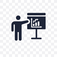 Person explaining strategy transparent icon. Person explaining strategy symbol design from Analytics collection.
