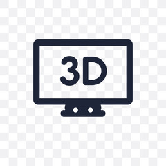 3 dimension screen transparent icon. 3 dimension screen symbol design from Cinema collection.