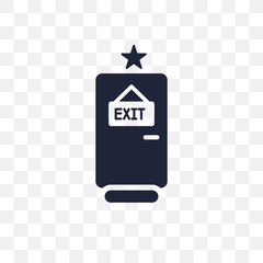 Cinema exit transparent icon. Cinema exit symbol design from Cinema collection.