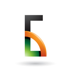 Green and Orange Letter G with a Glossy Quarter Circle Vector Illustration