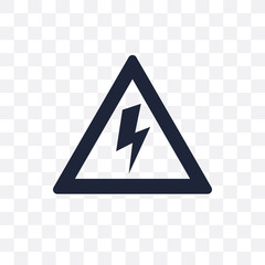 High voltage transparent icon. High voltage symbol design from Construction collection.