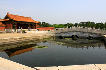 Fototapeta premium ancient Chinese landscape architecture in the Eastern Tombs of the Qing Dynasty, China.